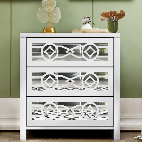 Rosdorf Park Antique White Storage With 3 Drawers And